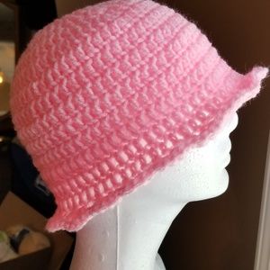 Handmade Crocheted Girls Pink Hat